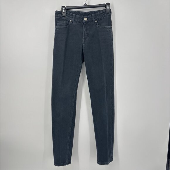 Loro Piana Denim - Loro Piana Italy Black Cotton Skinny Jeans Mid Rise Pockets Womens Size 38